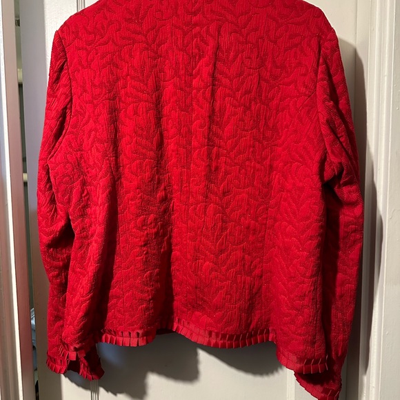 Coldwater Creek RED NWT Fabric Jacket P Large - Picture 8 of 12